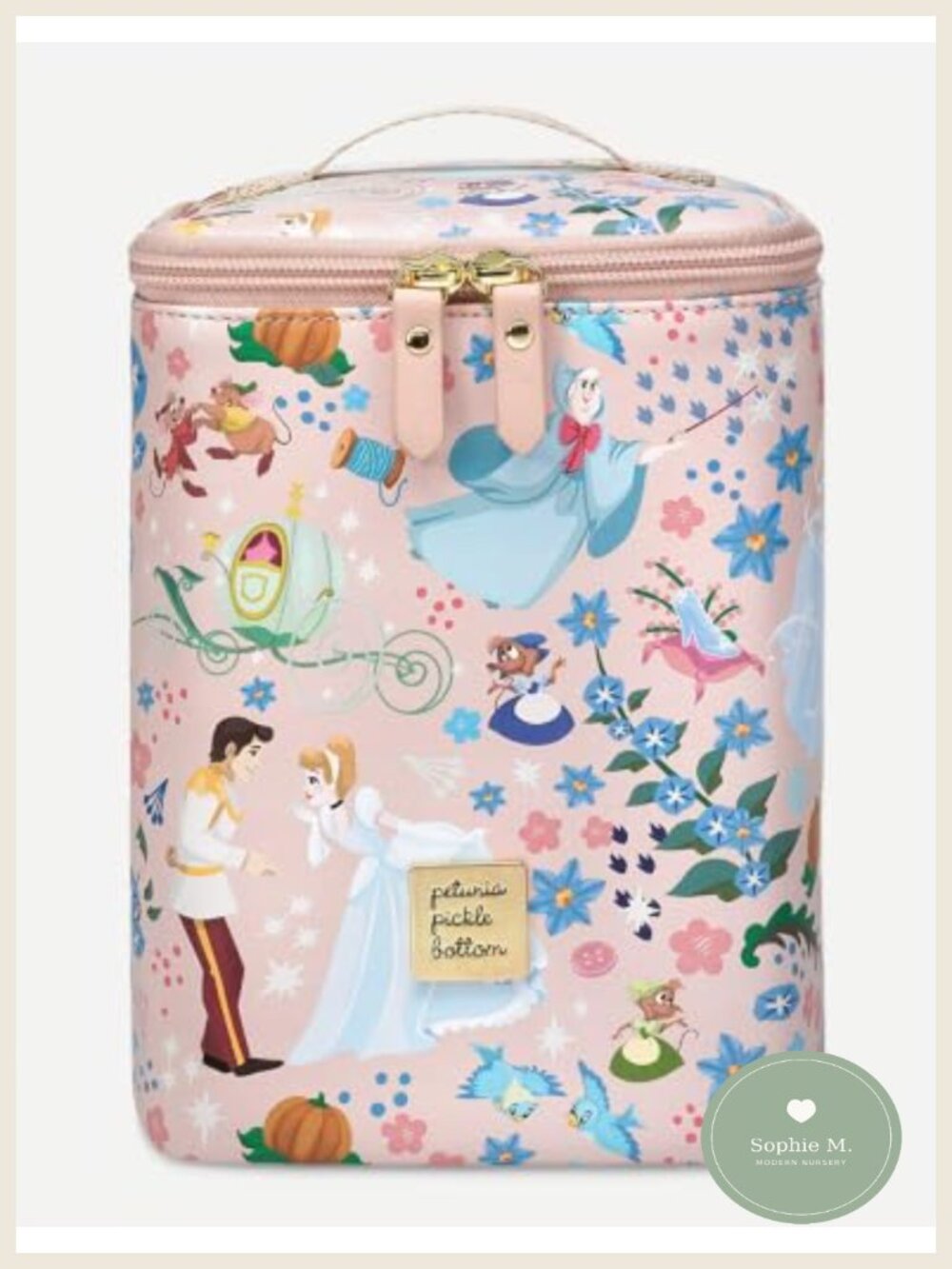 Baby Bottle Cooler Bag Insulated Snack Packing Pod with Leather Trim